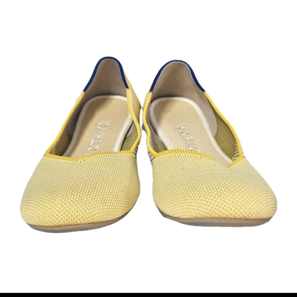 Rothy's Women's 8 Yellow Round Toe Slip On Knit Washable Ballet Flat Comfy Shoes - Picture 2 of 8